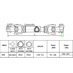 PTO shaft 07B - 200 cm / up to 105 HP