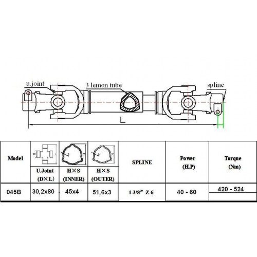 Wałek WOM 045B - 90 cm / do 60 KM