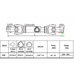 PTO shaft 04B - 50 cm / up to 47 HP