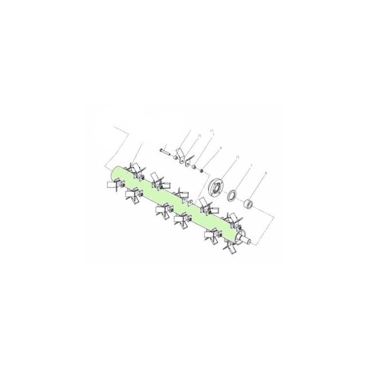 type efgc efgc n heavy - Shaft for flail mower EFGC-K 165 / EFGC-KH 165 4FARMER / 1600 mm