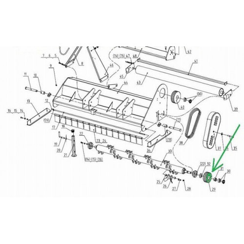 Koło pasowe 120x60x65mm kosiarki bijakowej na 3 paski małe