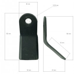 Flail, Y-type knives / M12 / hammer knife, flail hammer for EF / EFN / EFG / VF/EF flail mower / 200 g