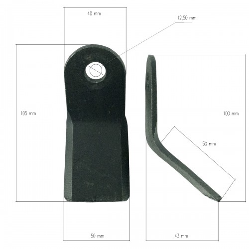 Flail, Y-type knives / M12 / hammer knife, flail hammer for EF / EFN / EFG / VF/EF flail mower / 200 g