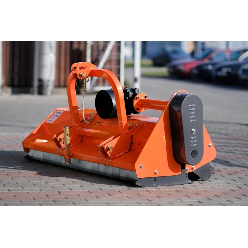 Flail mower EFGC K 145 opened flap 4FARMER orange